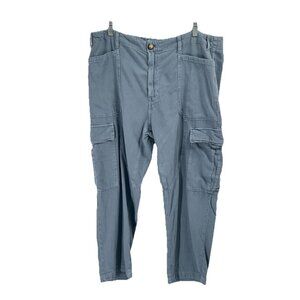 Zara Blue Wide Leg Baggy Cargo Pants Sz 14